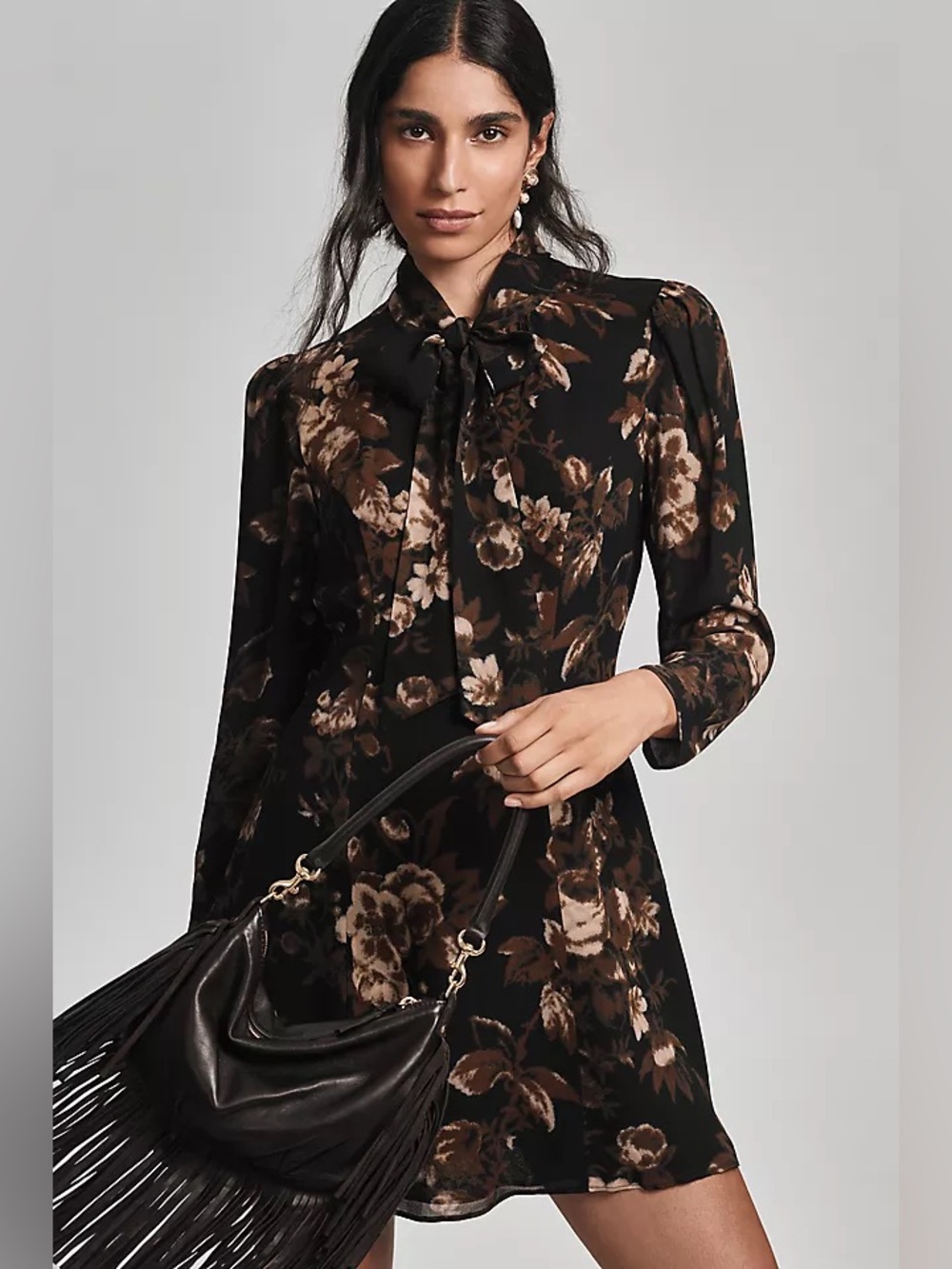 Reformation Sunna Floral Tie Neck Mini Dress size 0